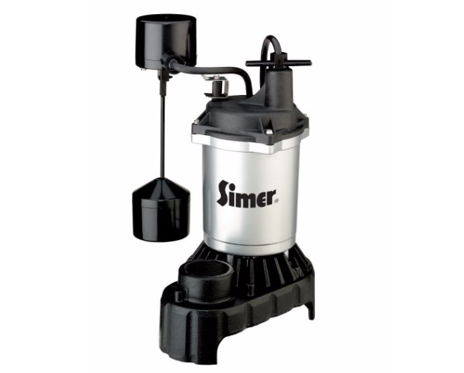 Pentair Simer 2883 1/3 HP Submersible Cast Iron and Zinc Sump Pump