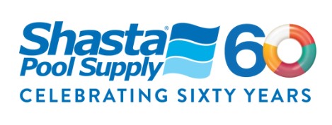 Shasta Pool Supply Logo. Celebrating 60 Years. 