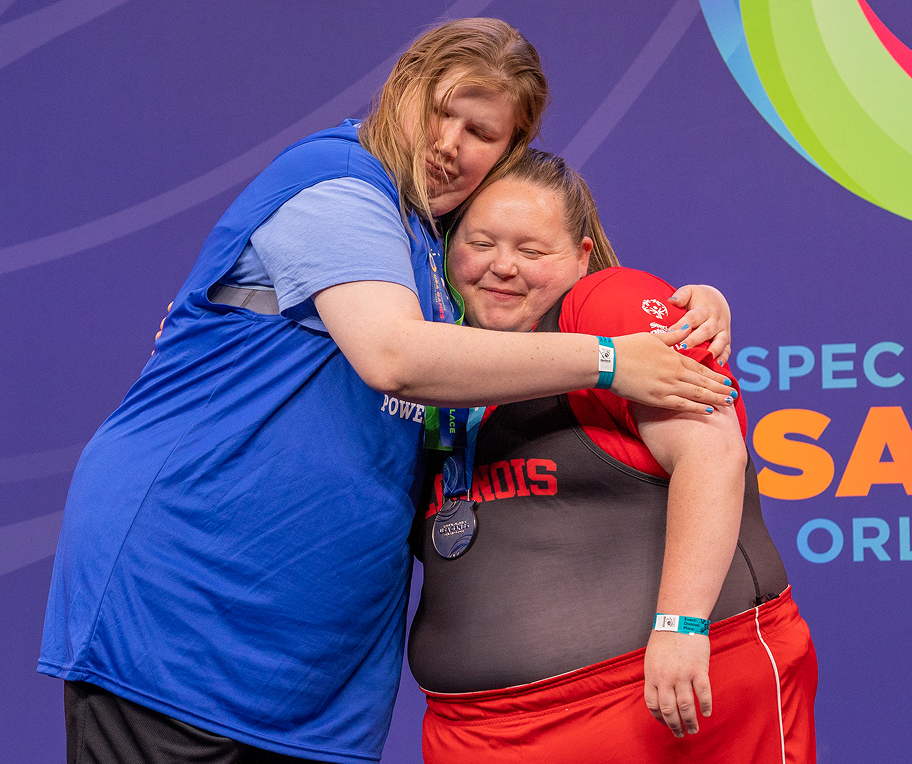 Two smiling Special Olympic Participants
