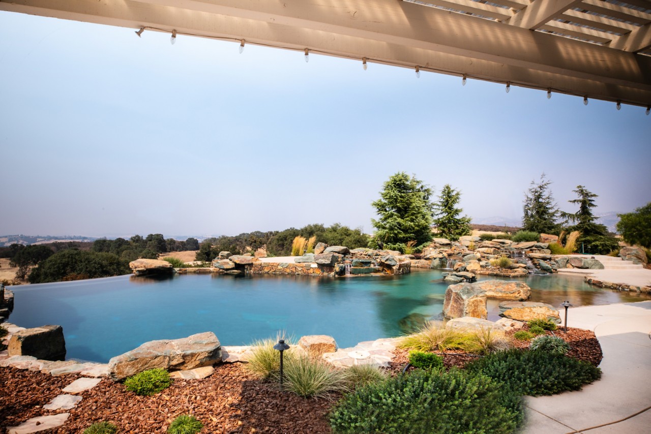 pool in backyard