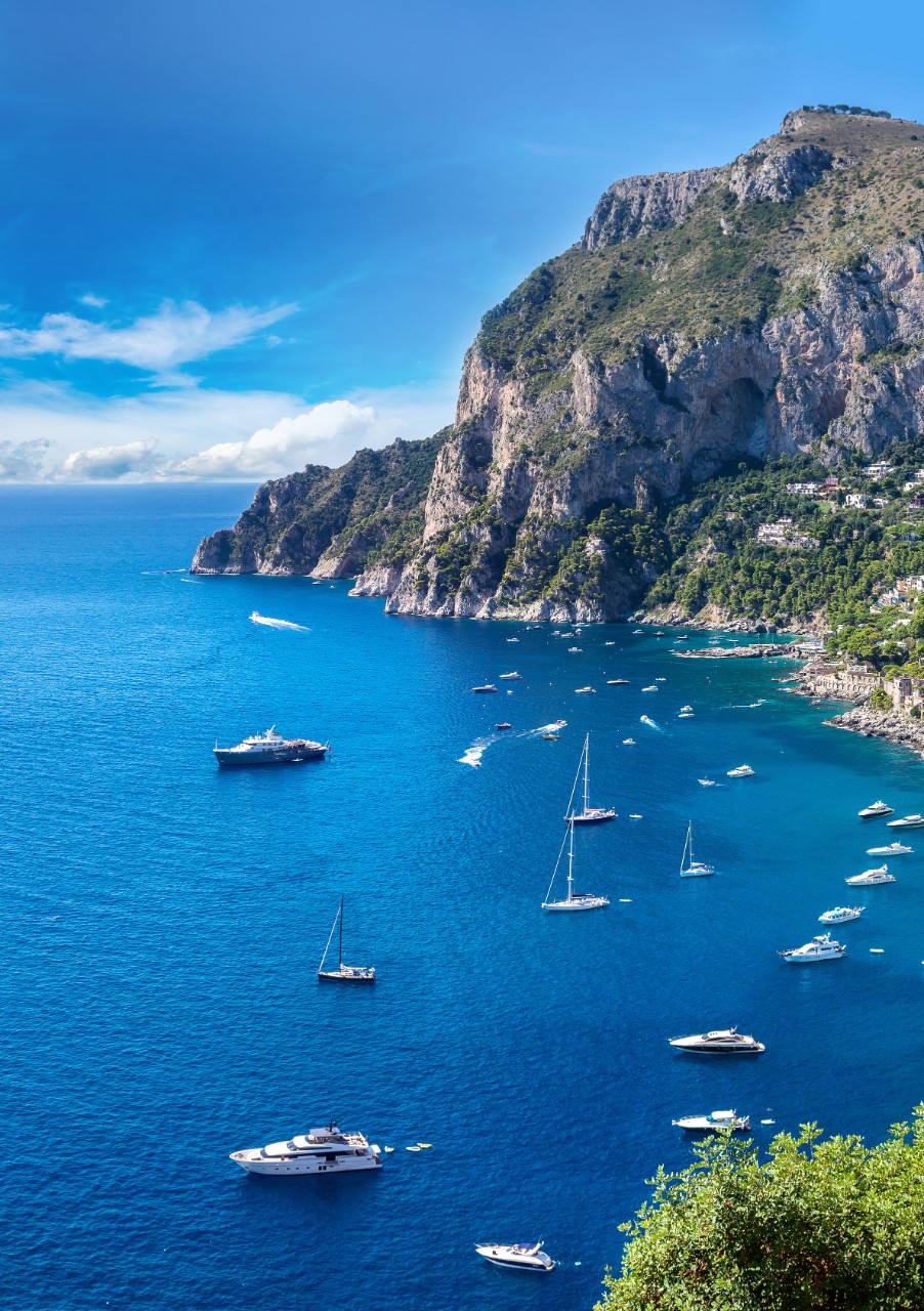 Capri island in a beautiful summer day in Italy