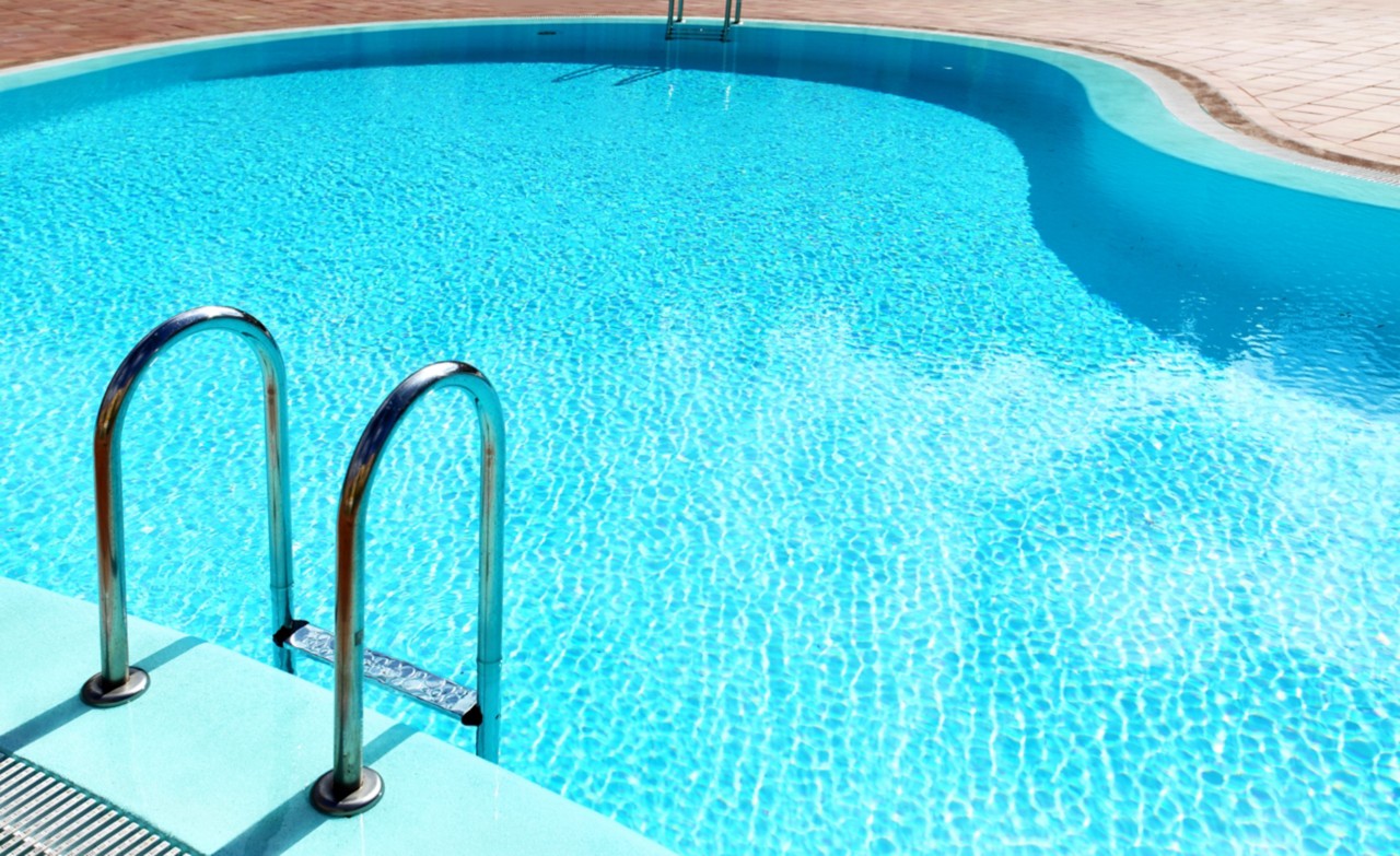 Swimming pool with stair at a hotel