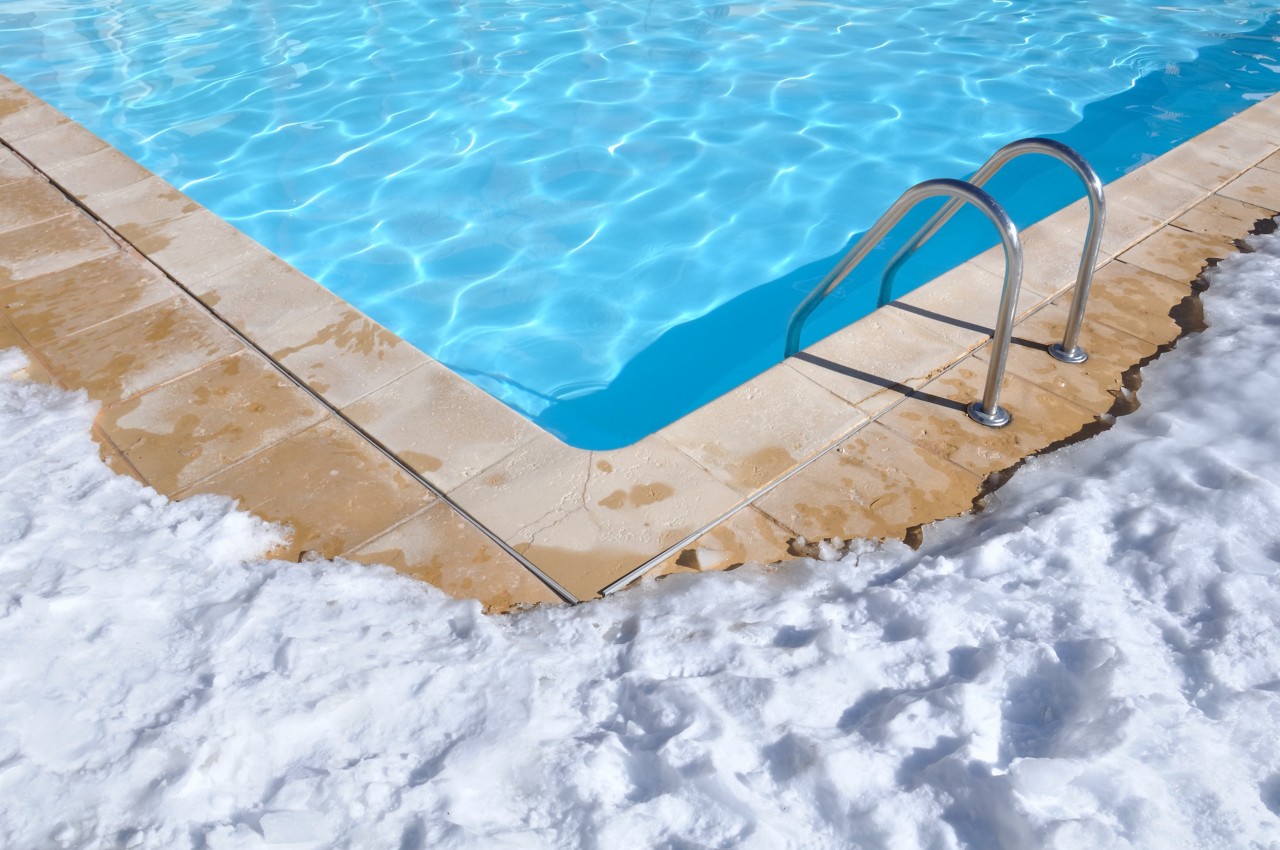 outdoor pool in winter