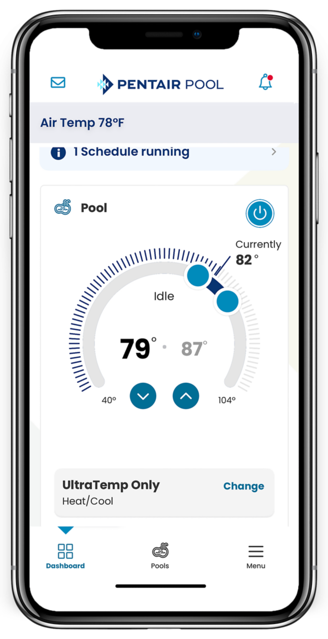 Pentair Pool App on Phone