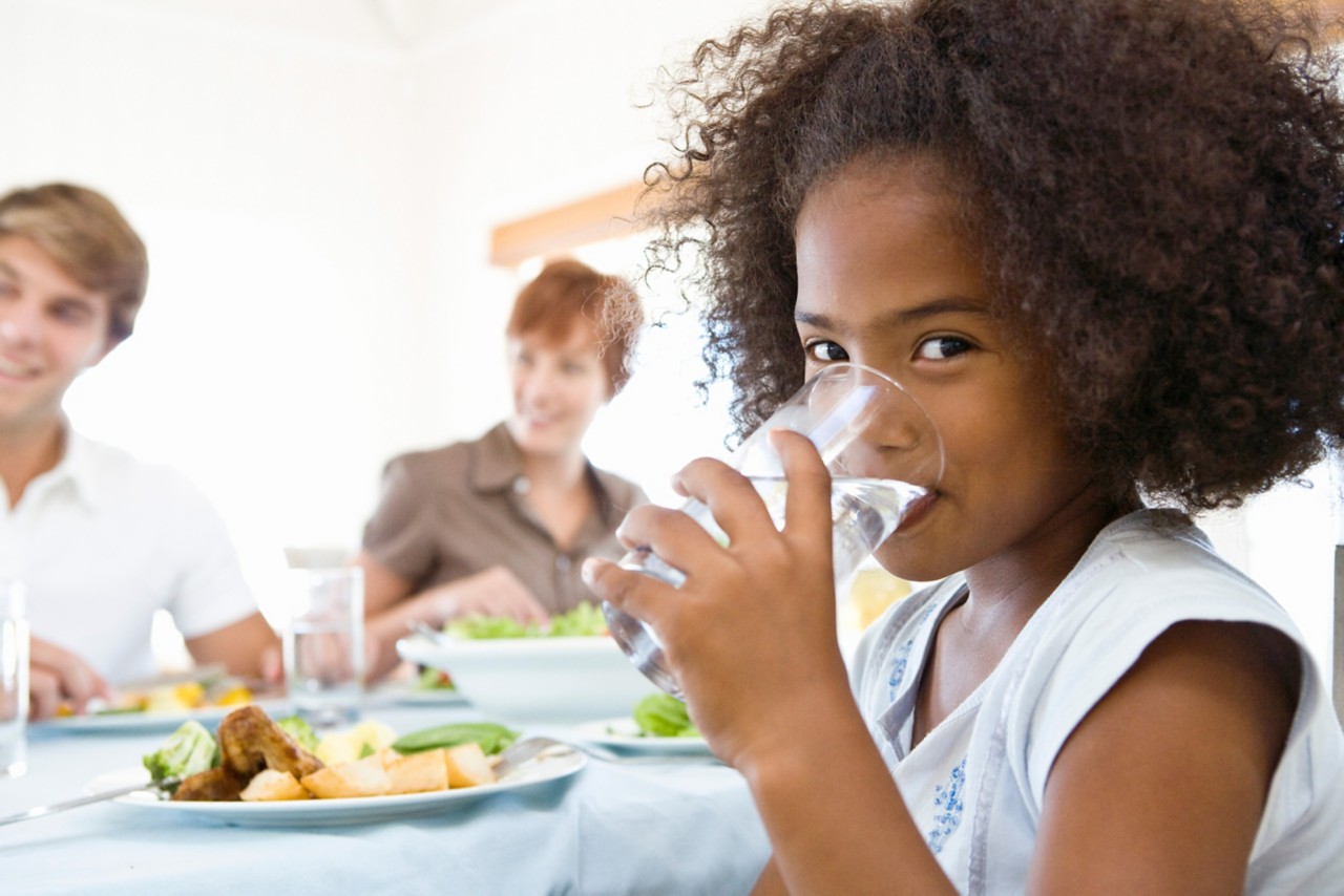 Girl drinking water