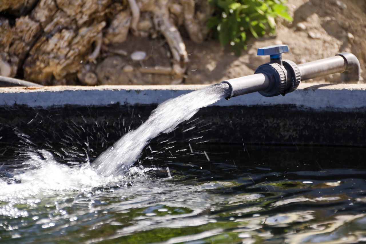 Water from a well filled a pond for irrigation