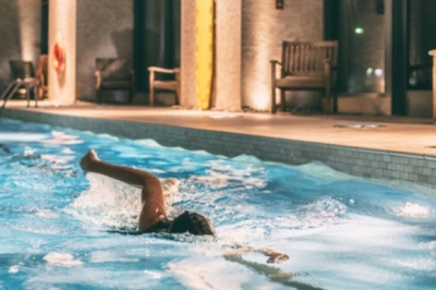 swimming in pool