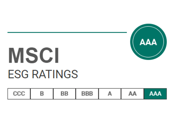 MCSI ESG Rating of AAA logo 