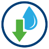 Pentair-Social-Responsibility-Strategic-Targets_icons_03 Water Decrease Arrow Reduction