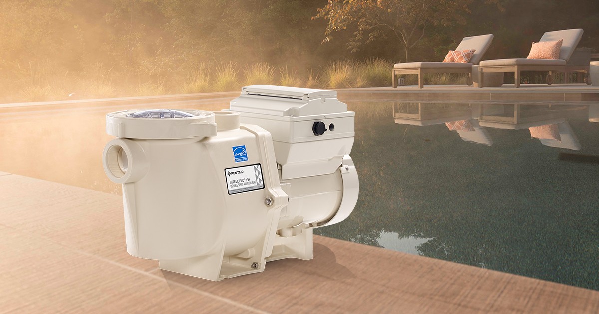 Sand colored pool pump with Energy Star logo