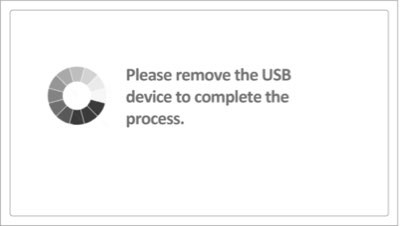 remove usb to complete process