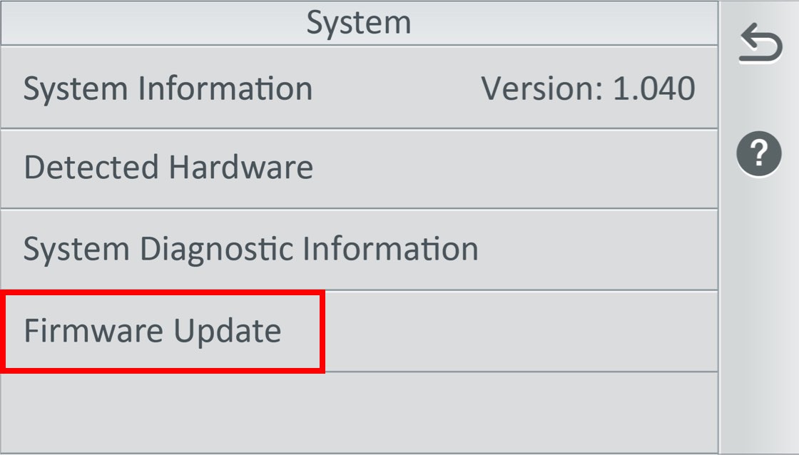 menu firmware update