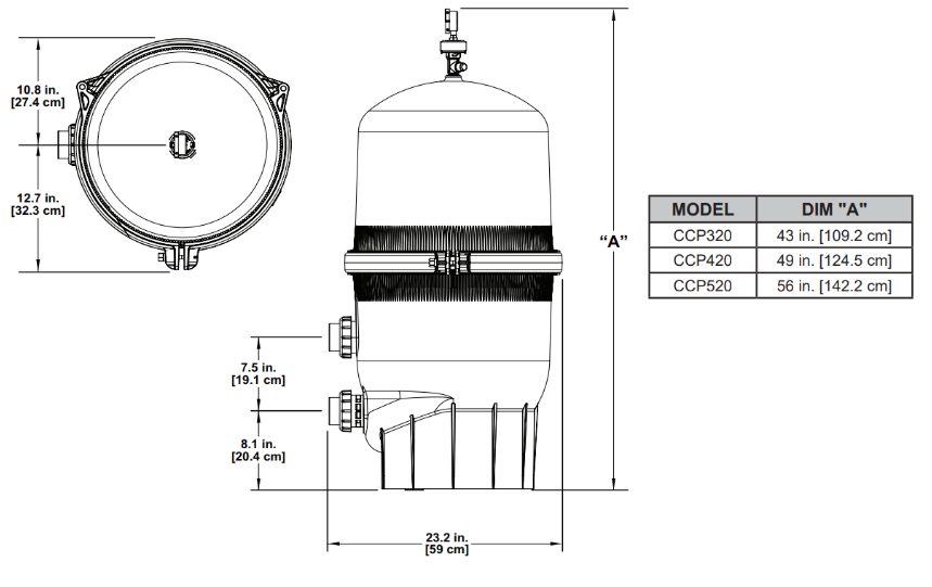 Clean n Clear Plus Cartridge Dimensional Drawing