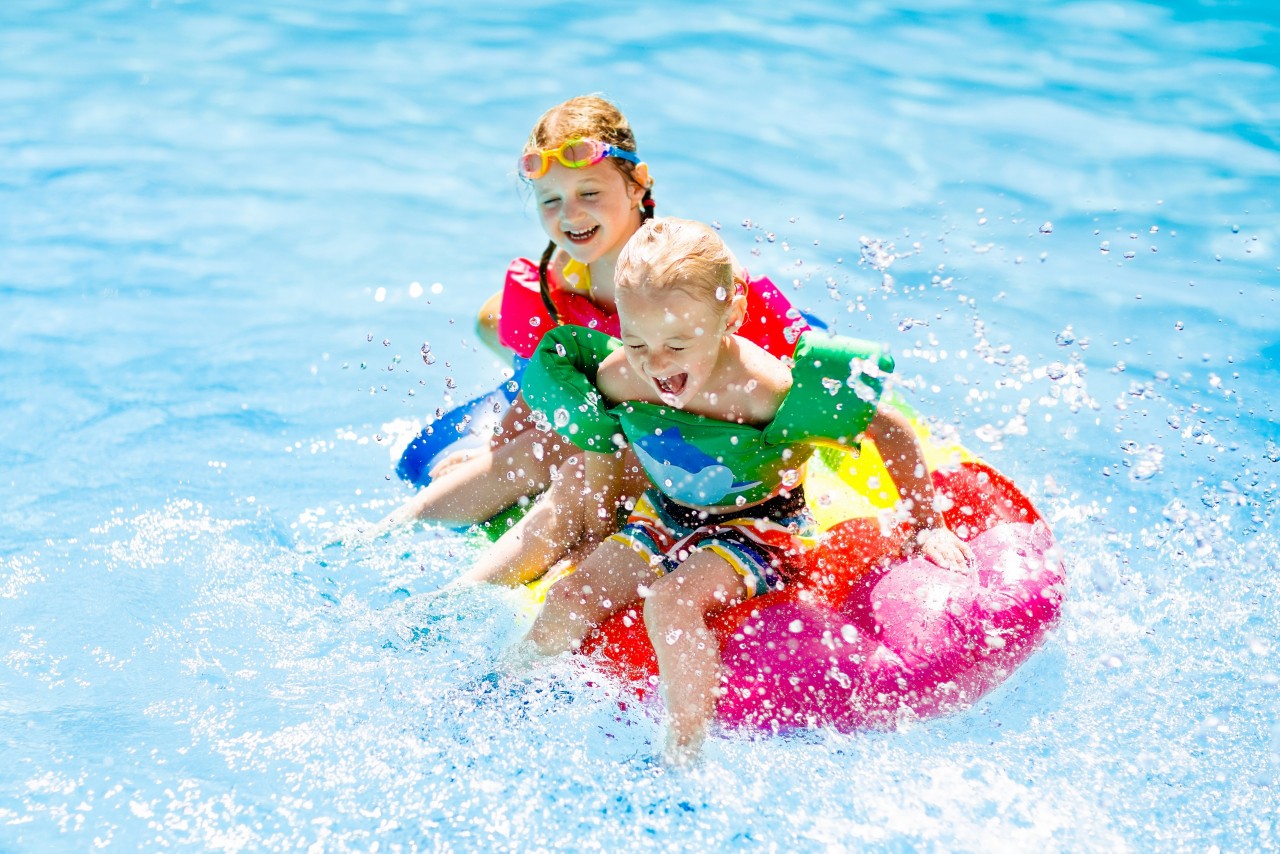 children in pool
