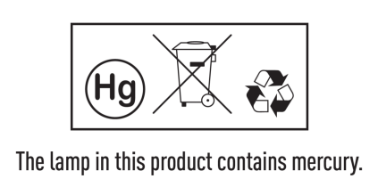Mercury Warning The lamp in this product contains mercury