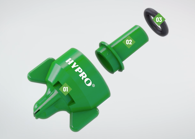 hypro, hi flow, green nozzle components, png, transparent backgorund