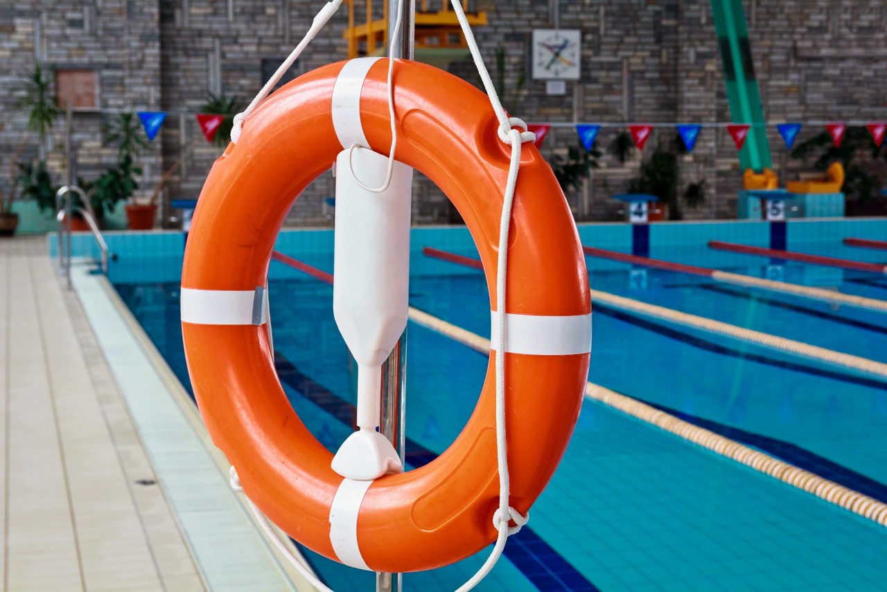 lifeguard float in pool