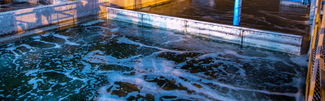 Hero Image Evening view of wastewater plant 1440x450