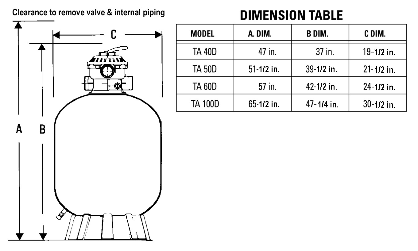 Tagelus Top Mount Filter Dimensional Drawing