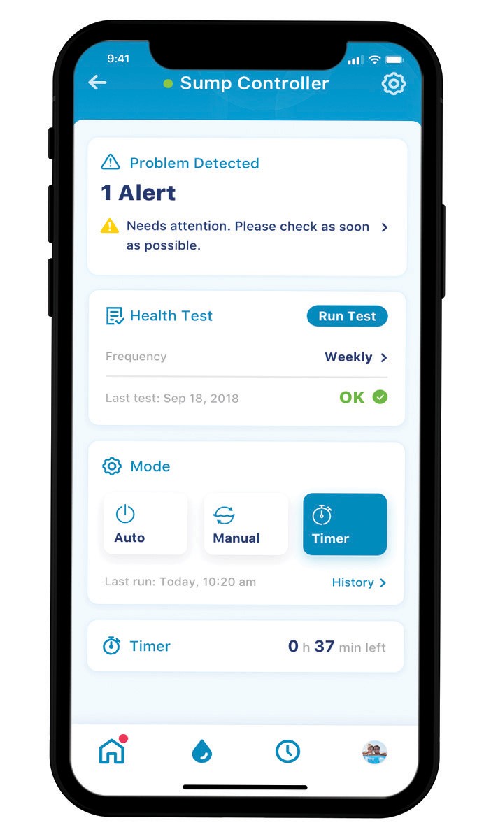 This is the screen for the Pentair Home app that shows notifications.