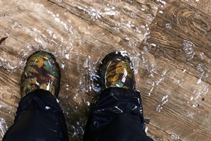 Standing in water in home flood 
