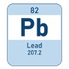 periodic table symbol for lead, periodic number 82