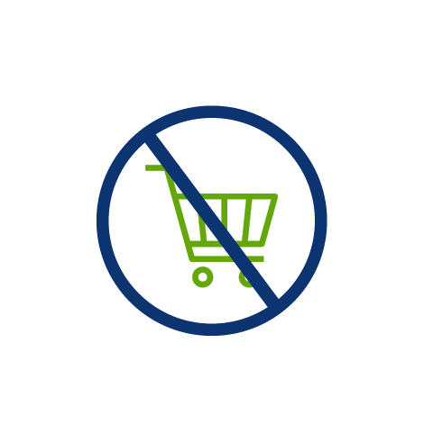 don't shop icon, virtual water conservation, green shopping cart, blue circle, transparent png