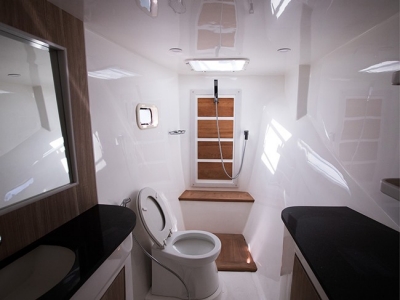 Bathroom inside boat 